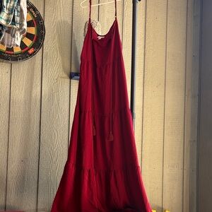 LuLaRoe Vibrant Red Maxi Dress